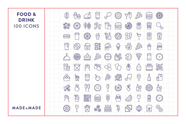 100 food and drink icons