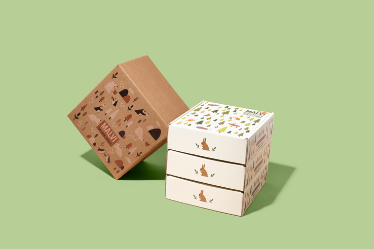 Custom shipping box by Packlane for Malvi Marshmallow