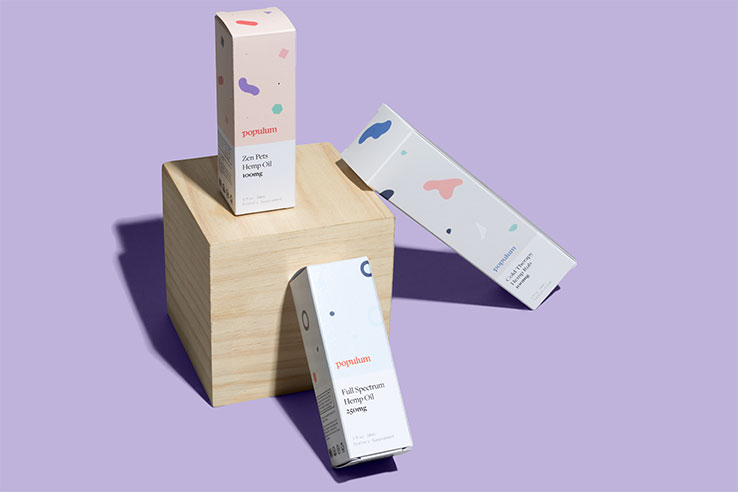 Folding cartons from Populum showcase product packaging design