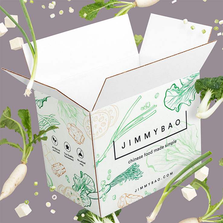 Mailer box by Packlane for Jimmy Bao's Chinese Food Made Simple