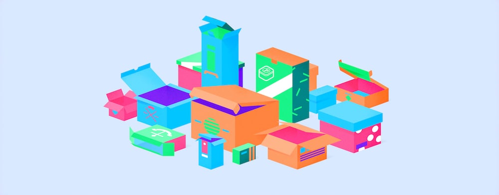 Product packaging custom boxes illustration