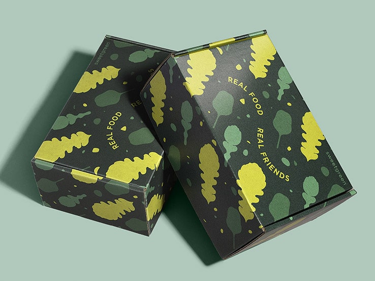 Sweet Green custom retail packaging